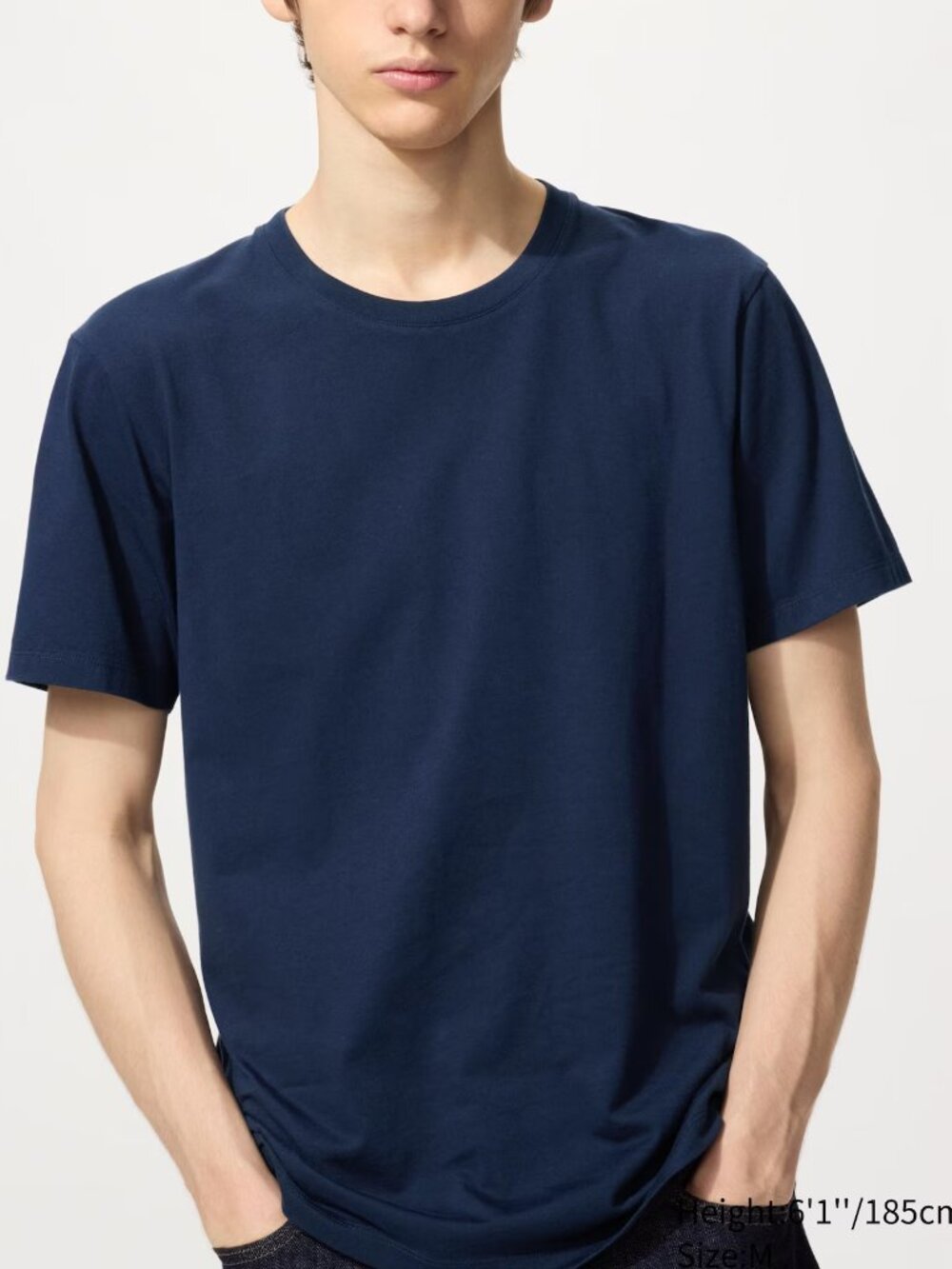 Uniqlo - SUPIMA Cotton T-Shirt Navy Blue Men's Medium